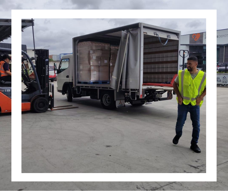 Worker with containers